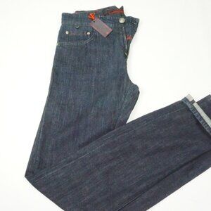 Isaia Selvedge Cotton Dark Washed Mens Blue Jeans Sz 46 Brand New